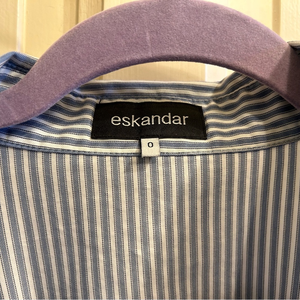 ESKANDAR Blue & White Striped Blouse Never Worn Size “0”